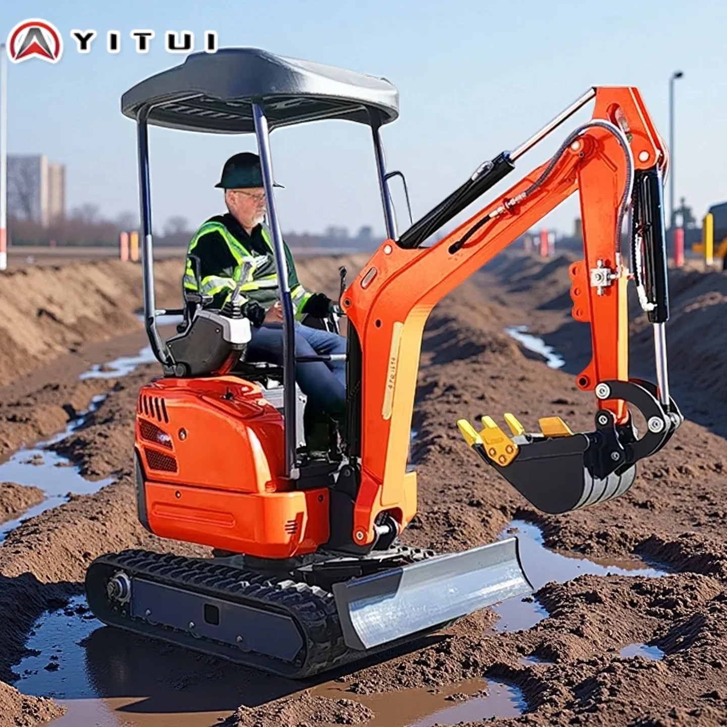 Best Selling Agricultural Orchard Mini Excavator 2 Ton Excavator Ce Epa Euro 5 Kubota Engine Farm Tractor 1.2ton Customized