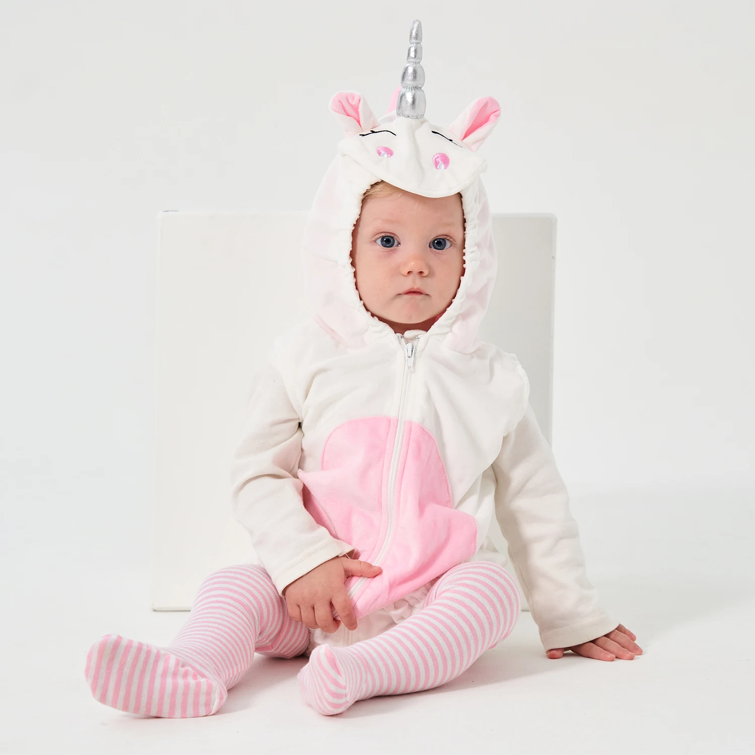 

Umorden 0-24M Infant Baby Girls Unicorn Costume Hoodie Bodysuit Romper Sleeveless Halloween Purim Birthday Fancy Dress