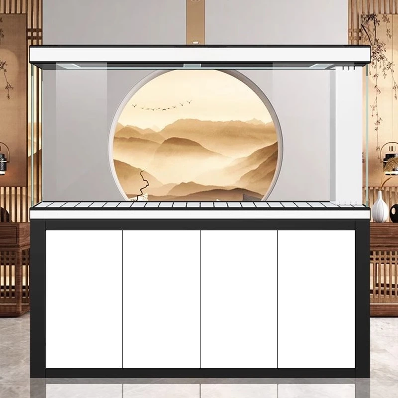 Aquarium ultra-white glass arowana tank medium and large ecological water-free intelligent bottom High Quality