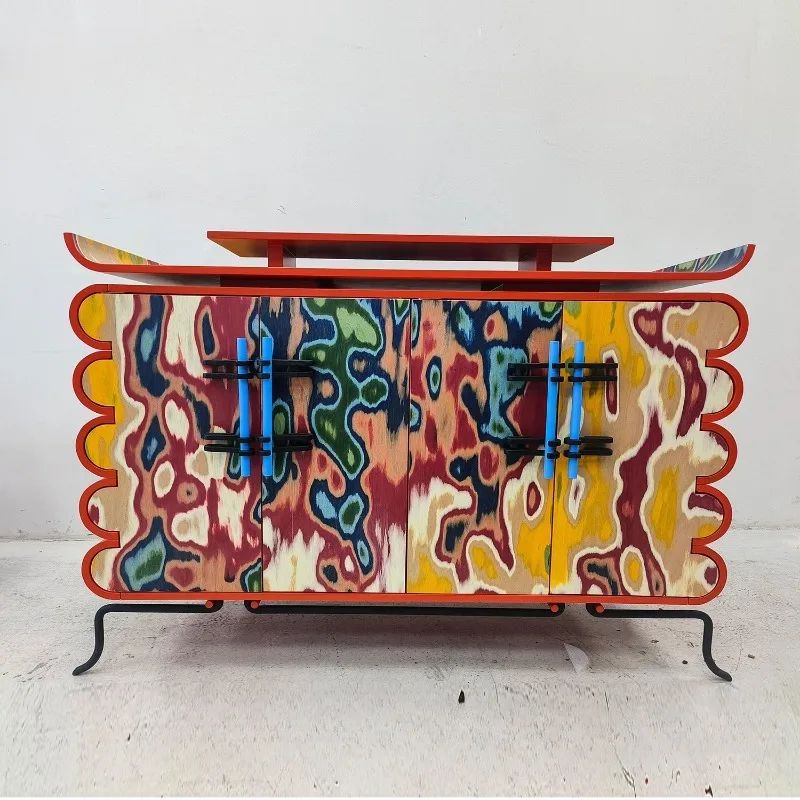 Magoo French light luxury entrance cabinet decorative storage cabinet retro dyeing side cabinet
