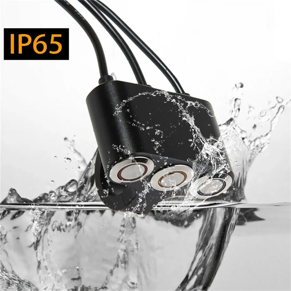 1pc Motorcycle Handlebar Switch 3 LED Buttons 7/8