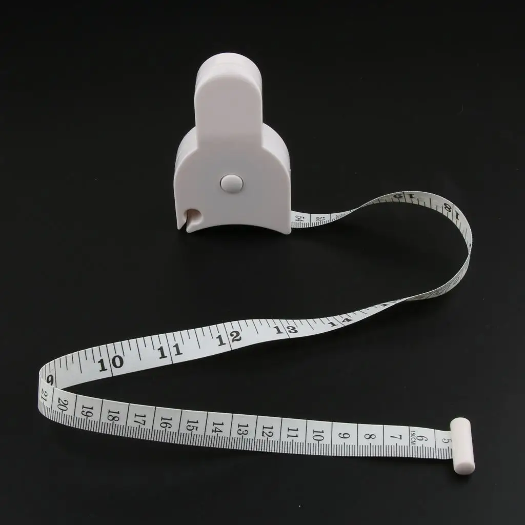 Waist Tape Measure with Push Button Body Measurement Flexible Tape Meter for Fitness and Diet Tracking