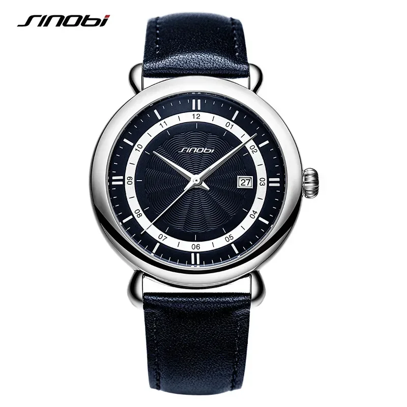 2025Orologio da uomo con calendario singolo Orologio da uomo stile cintura Orologio da uomo al quarzo semplice da lavoro impermeabile 9844