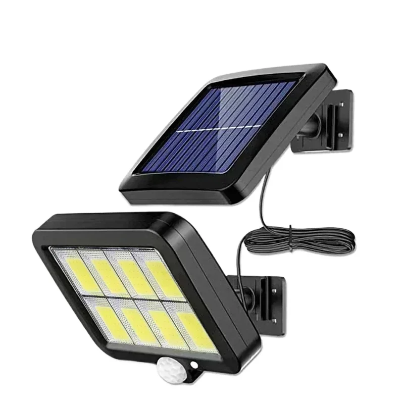 Cob LED Solar Licht Outdoor Pir Bewegungs sensor Solar wasserdichte Wand Notfall Straßen laterne Garage Beleuchtung Terrasse Sicherheits leuchten