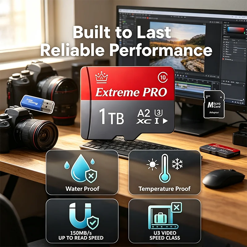 2026 A2 App Performance High Speed UHS-I U3 A2 SD Card With Adapter 128GB 256GB For Android Tablet Phone And Gaming