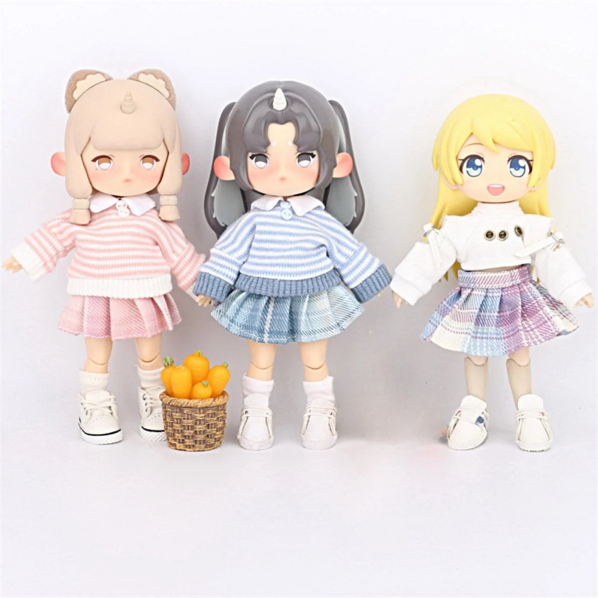 

JK Style Plaid Mini Skirt for Ob11 Dolls 1/12 BJD Doll School Uniform Outfit Multicolor Pleated Skirt Doll Clothes Accessories
