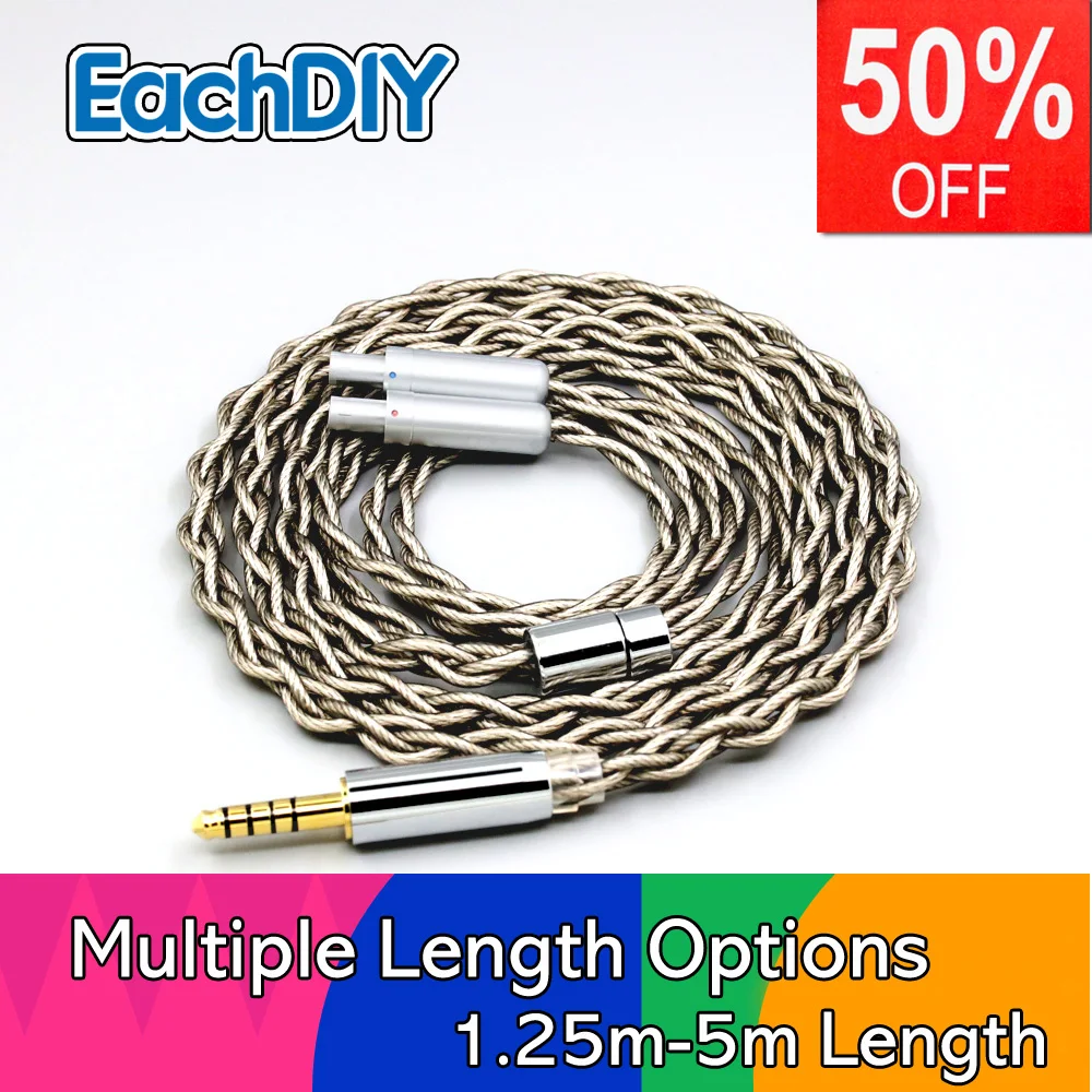 

99% Pure Silver + Graphene Silver Plated Shield Earphone Cable For Sennheiser HD800 HD800s HD820s HD820 Dharma D1000 LN007933