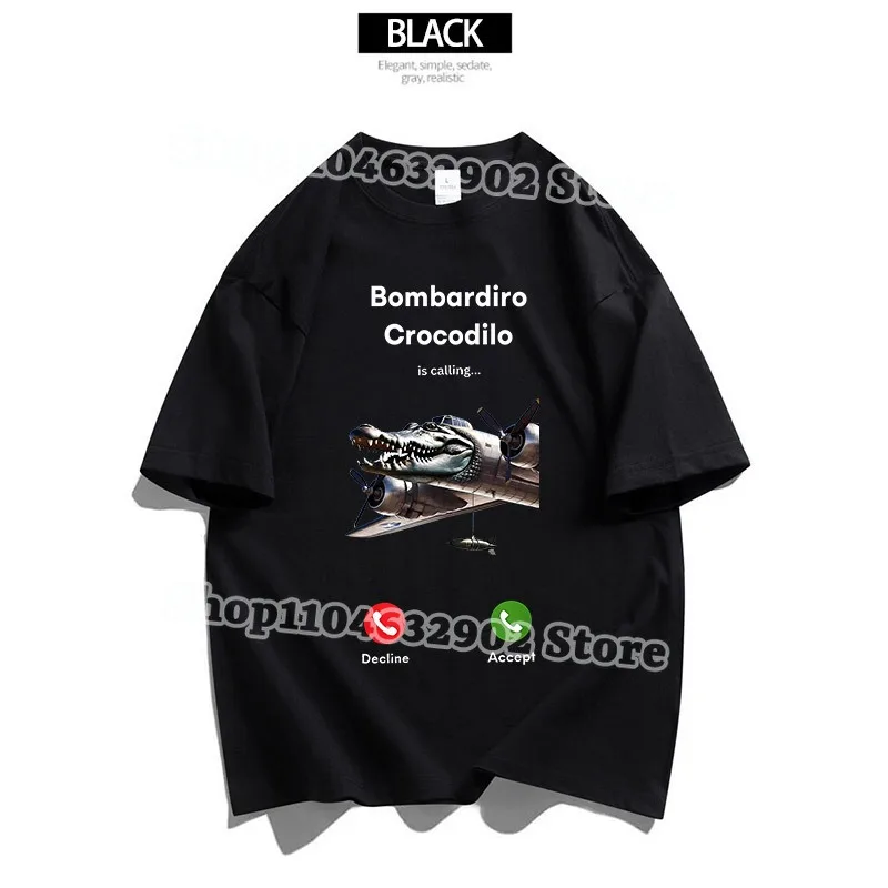 Italian Brainrot Adult Creative Call Graphic T-Shirt Women Men Fashion Cotton T-shirts Summer Clothes Comfortable Tee Party Gift