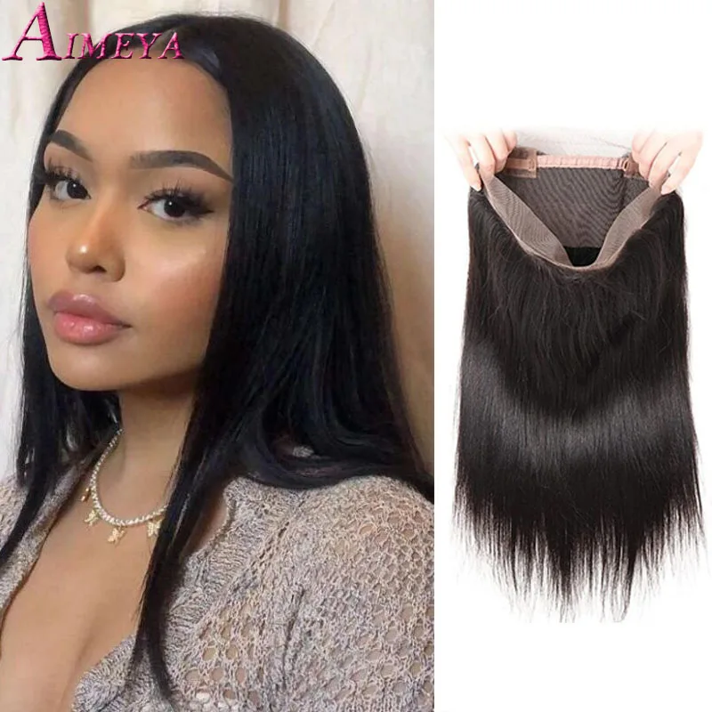 

Natural Straight 360 HD Transparent lacce Frontal Plucked Bleached Knots For Black Women Natural Hairline Closure