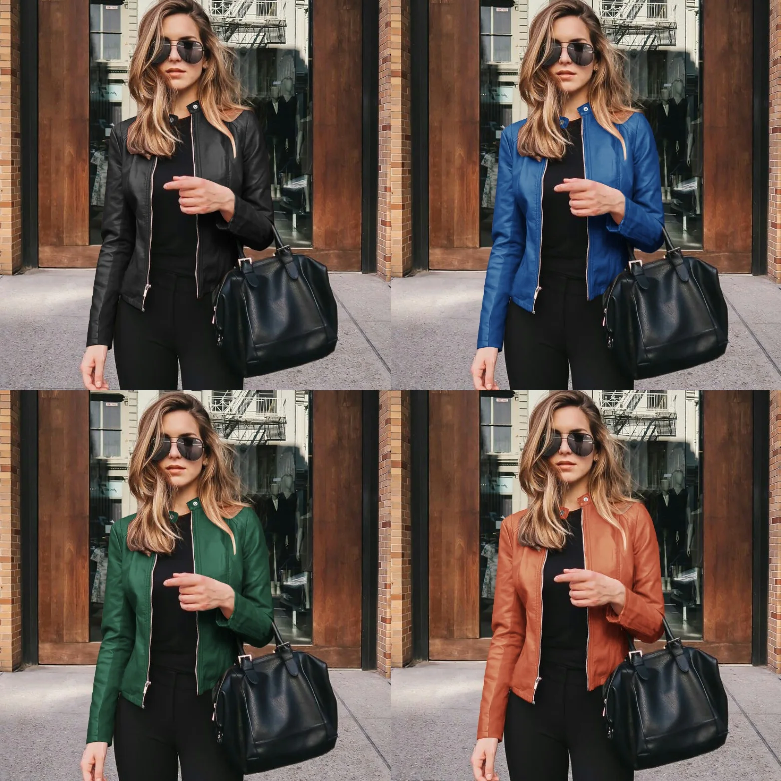 VOLALO Spring Autumn Jacket Women Coat Jacket PU Leather Outwear Fashion Short Coat Thin Female Jacket Coat 2024