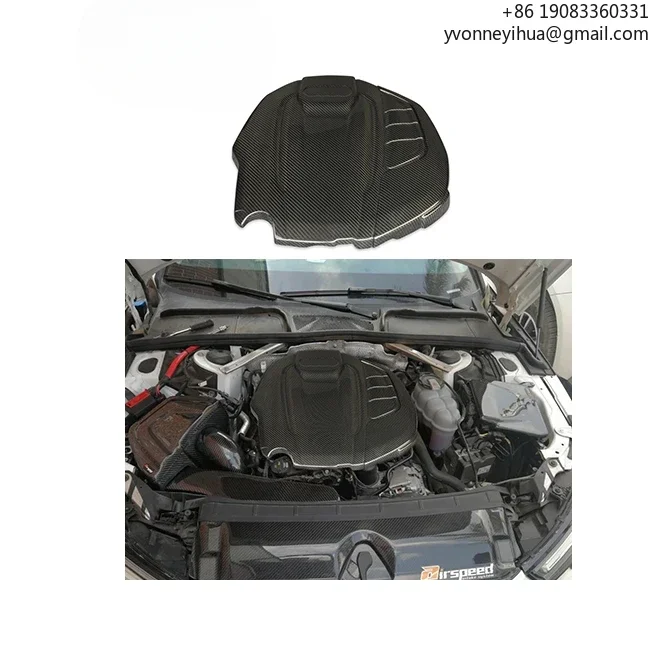 

3K Twill Carbon Weave In Glossy Finish Dry Carbon Fiber Engine Cover For AUDI A4/A5/A6/A7/Q5/Macan 2.0T