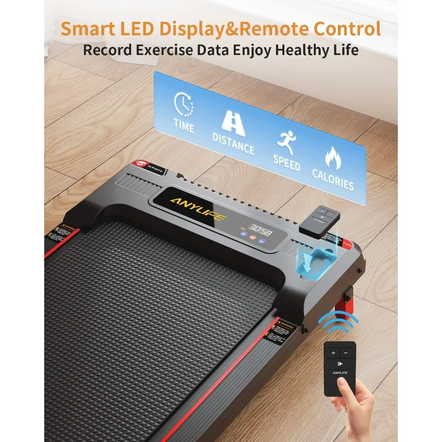 وسادة مشي مدمجة تحت المكتب للاستخدام المنزلي بسعة وزن 330 رطل، جهاز مشي محمول مع محرك 2.5 حصان، وسادة جري صغيرة