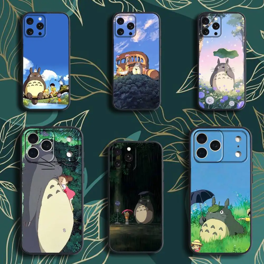 

T-Totoro C-Cute Anime Phone Case For iPhone 17,16,15,14,13,12,Pro,Max,Plus,E,SE4,Air,Mini Black Soft Box
