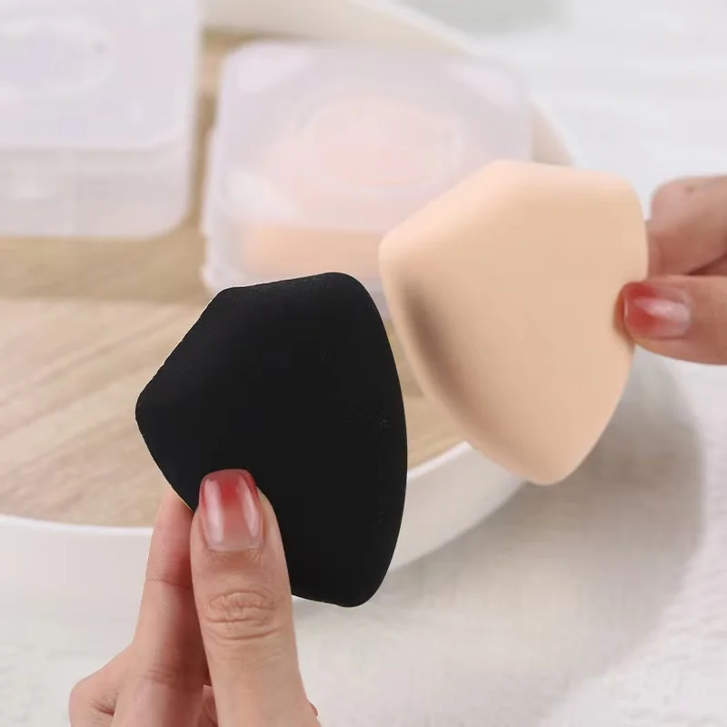 Hojaldre de cojín de algodón en forma de cohete dorado y plateado con caja, una herramienta de maquillaje DIY, perfecto como regalo para niñas.