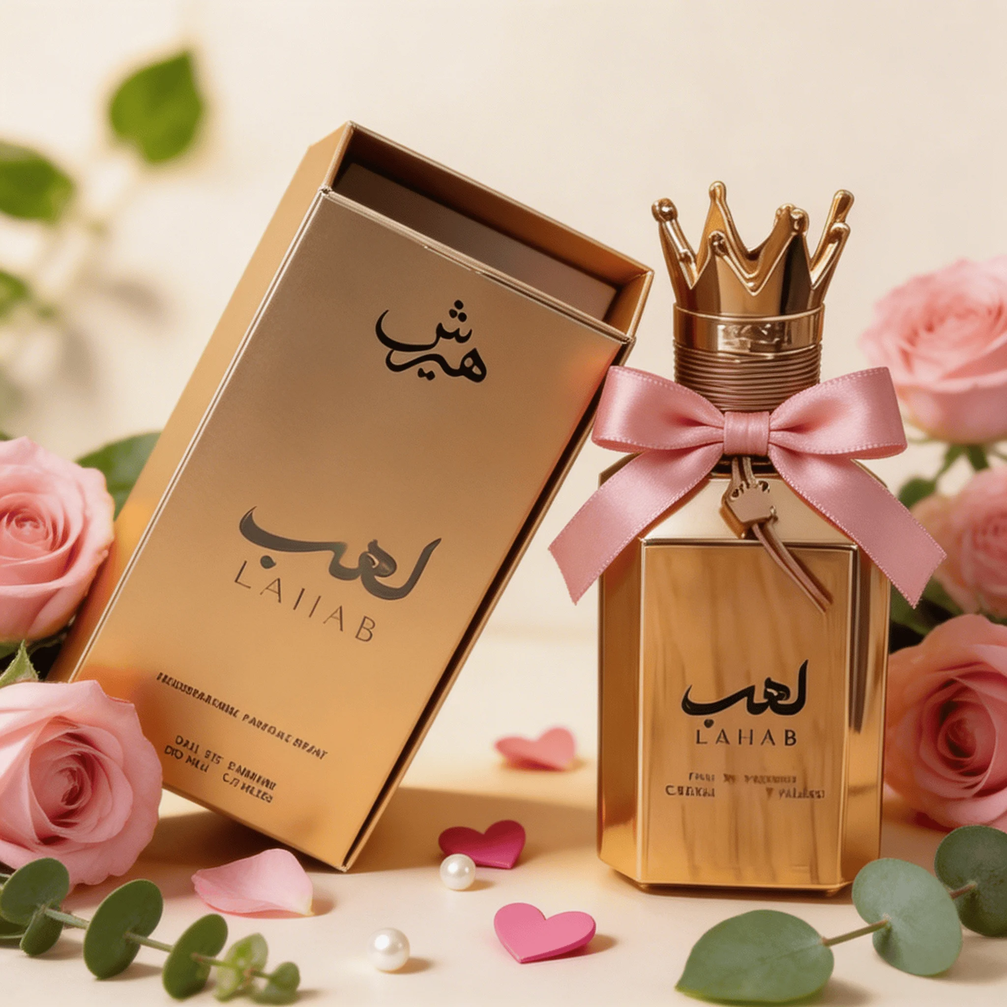 

Hersh Lahab Perfume 3.4 oz EDP Spray | Trending Luxury Gold Crown Cologne, Long Lasting Fragrance for Valentine's Day