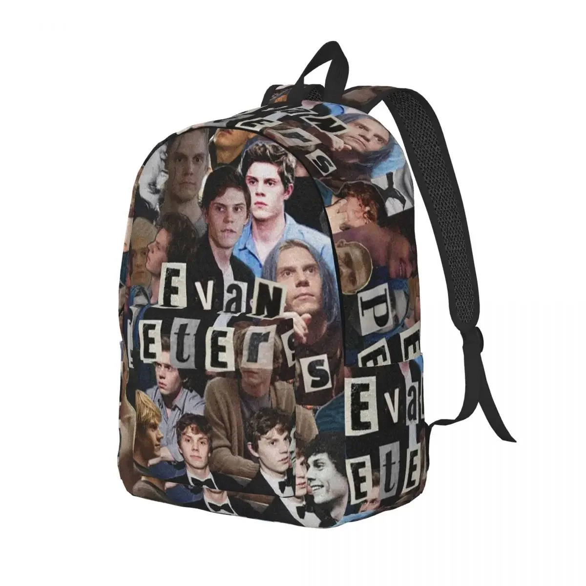 Cute Evan Peters Movie Actor Cool Backpack Durable High School Business Daypack for Men Women College Canvas Bags