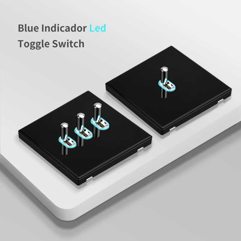 

Black glass sliding wall light LED light switch EU UK standard switch socket universal 16AUSB Type-C plug villa decoration