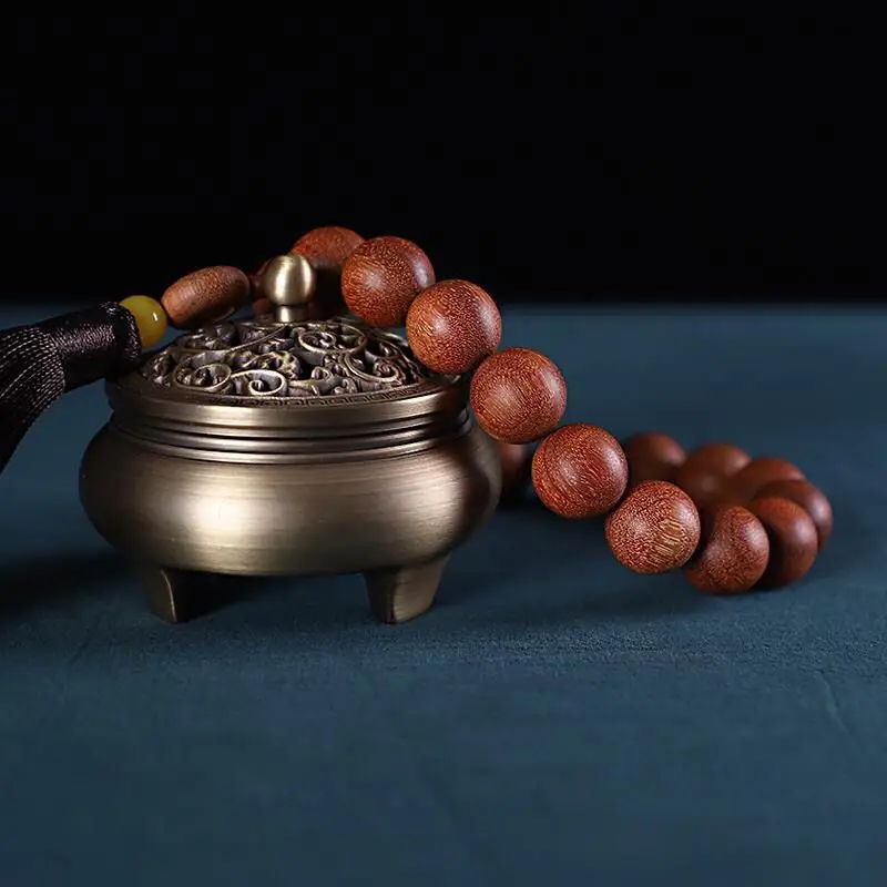 Vietnam Eaglewood Bracelet Pterocarpus Santalinus Prayer Beads Wooden Beaded Bracelet Handheld Buddhist Buddha Rosary Bracelet