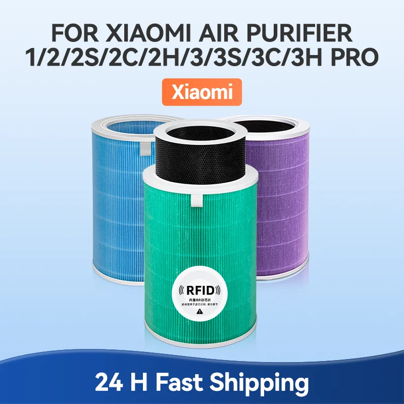 Air Filter For Xiaomi Mi Air Purifier 1 2 2S 2C 2H 3 3S 3C 3H Mijia Air Filters HEPA Replacement PM2.5 Blue Green Gray