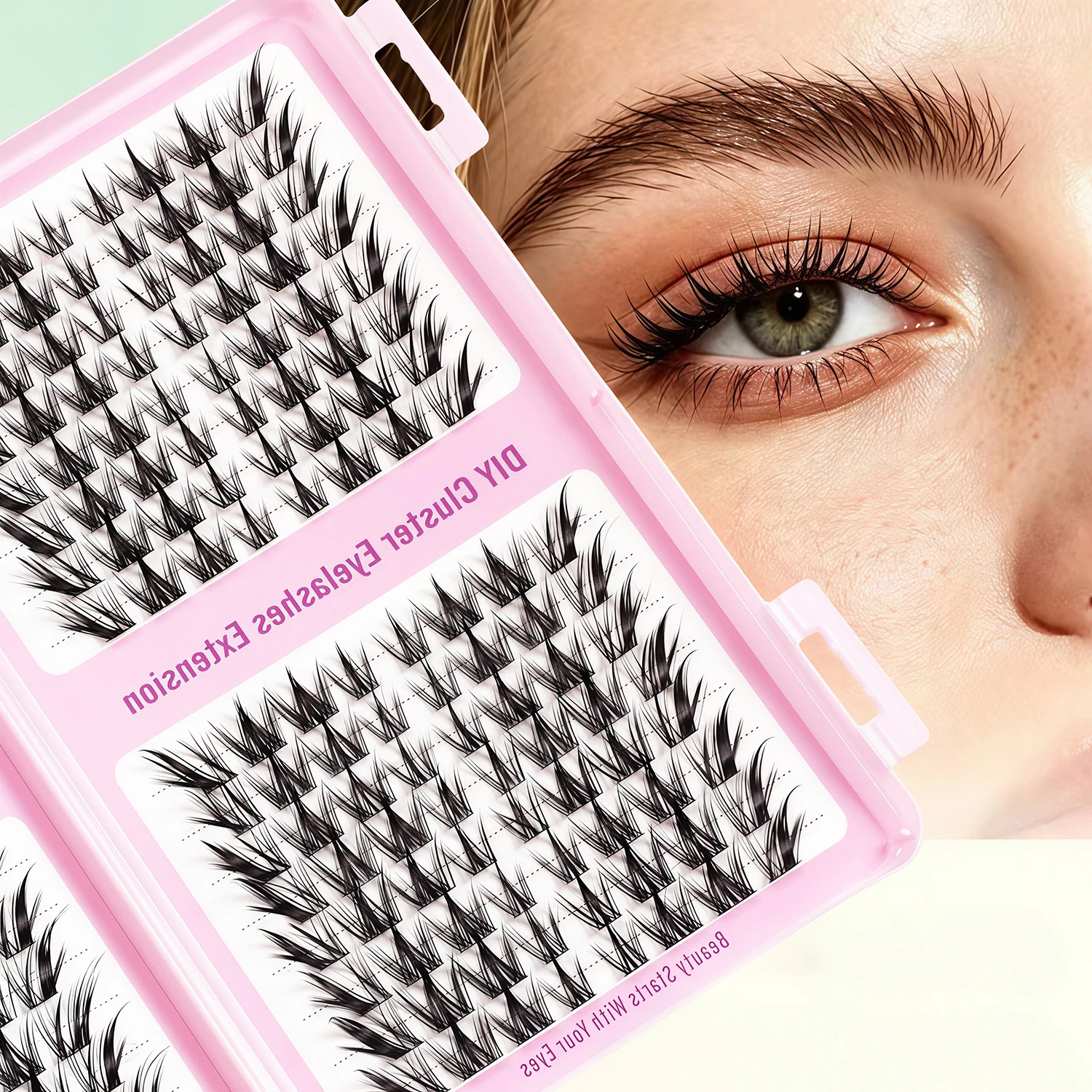 32 rows of European and American segmented false eyelashes curled up simulation thick style, self grafting curled up style