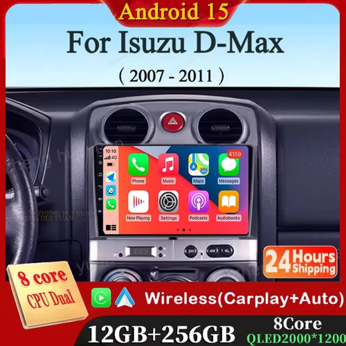 Imagen 1 del producto Android 15 Carplay Auto Radio de coche para Isuzu d-max DMAX 2007 2008 2009 2010 2011 navegación GPS reproductor Multimedia 2Din DVD estéreo