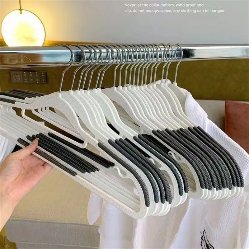 Space-Saving Non-Slip Clothes Hangers Durable Plastic With Rubber Dormitory Bedroom Special Storage Clothes Hanging 옷걸이 행거 바지걸이