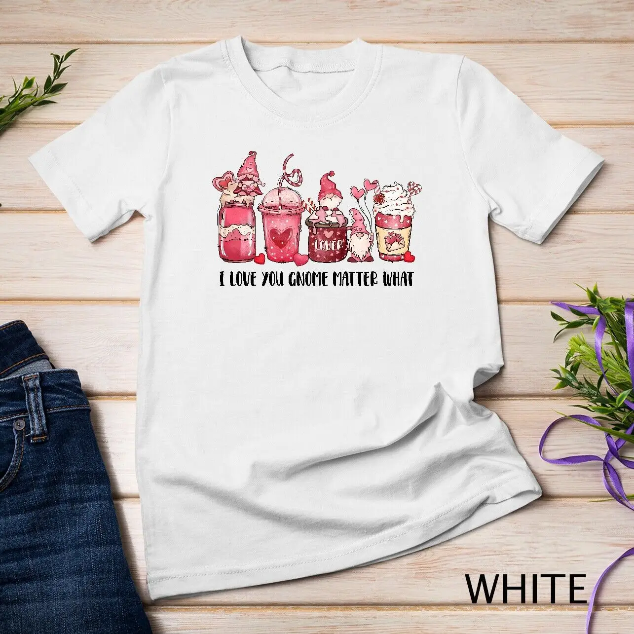تي شيرت Gnome Matter What A Cute لعيد الحب بتصميم مضحك