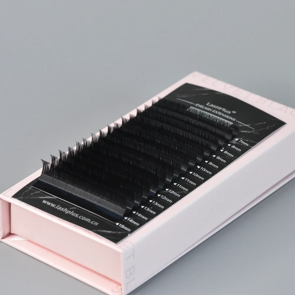 13pcs mink cashmere eyelash extension matte black soft eyelash extension manufacturer lash trays