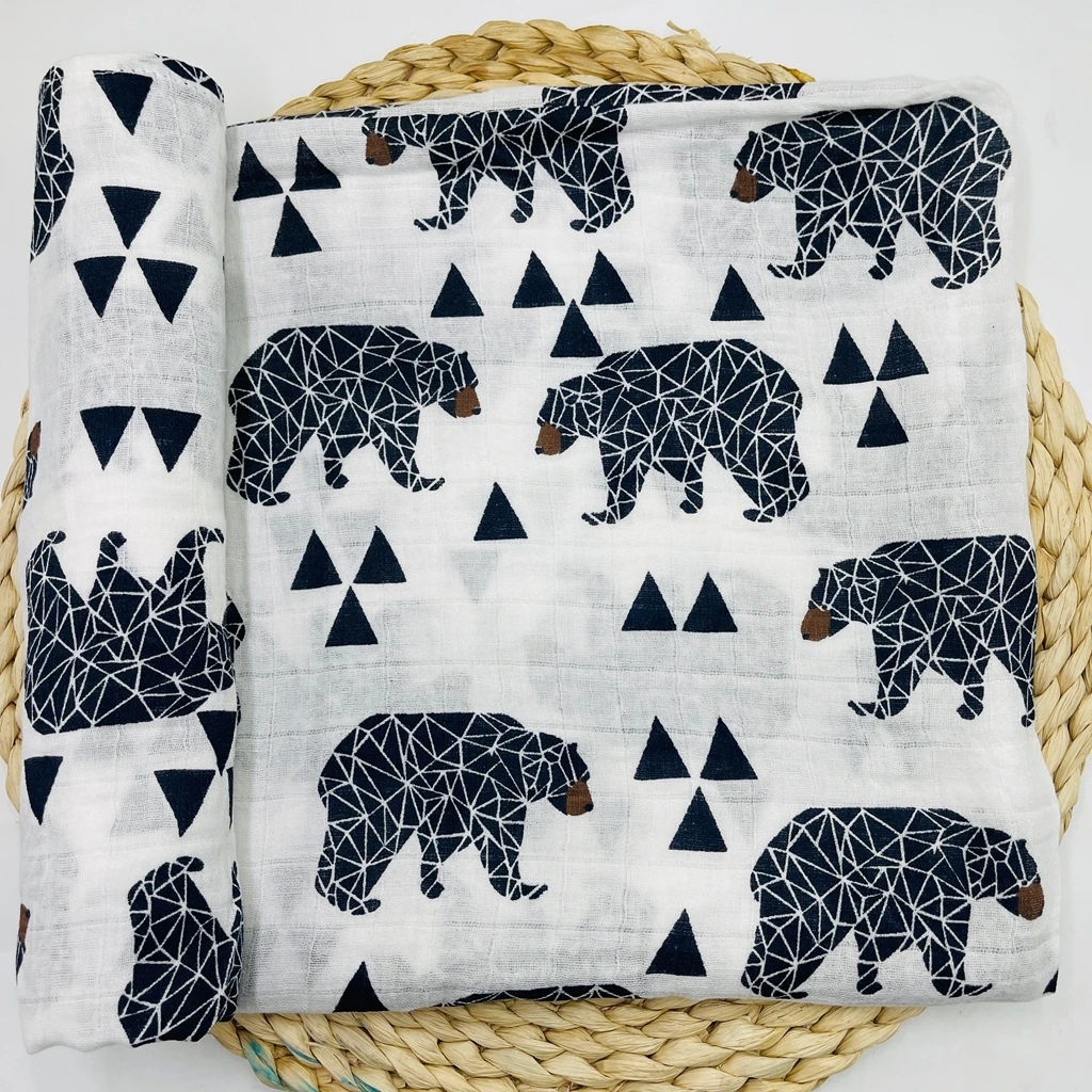 Circle 100% Cotton Soft Baby Muslin Blanket 47x47 Inch  Breathable Swaddling Receiving Blanket for Newborn Infant, Perfect