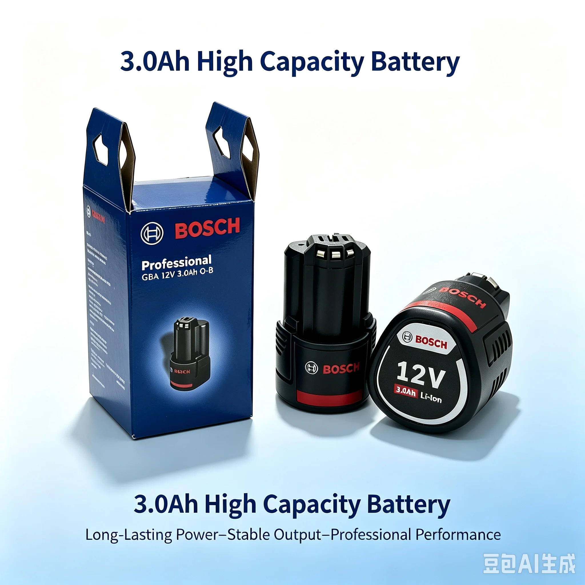 BOSCH 12V 3.0Ah Rechargeable Li‑ion Replacement Battery for BAT411 BAT412 BAT413 GLI GOP GST Cordless Power Tool Battery Pack