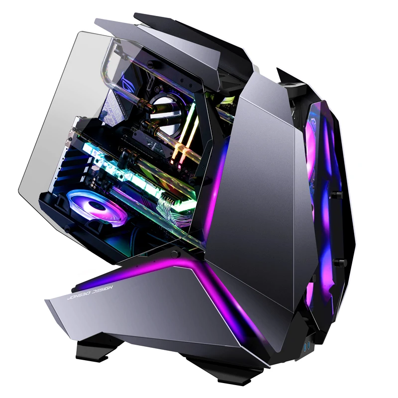 Jonsbo MOD5 E-sports Case ATX MATX ITX Special-shaped Glass Game Water Cooled Chassis 5V ARGB Ribbon of lights Pc Case