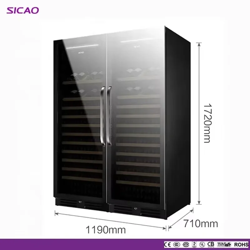 300 Bottle Wine Fridge Dual Zone Compressor Commercial Beverage Cooler Double Door Large Capacity Wine Cellar Cabinet for Bar view 2