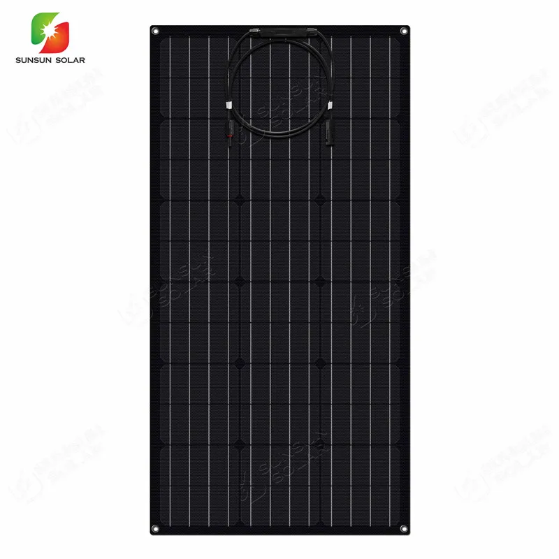 90W 100W 18V ETFE All-Black Monocrystalline Flexible Solar Panel Kit Small Size for RV Use