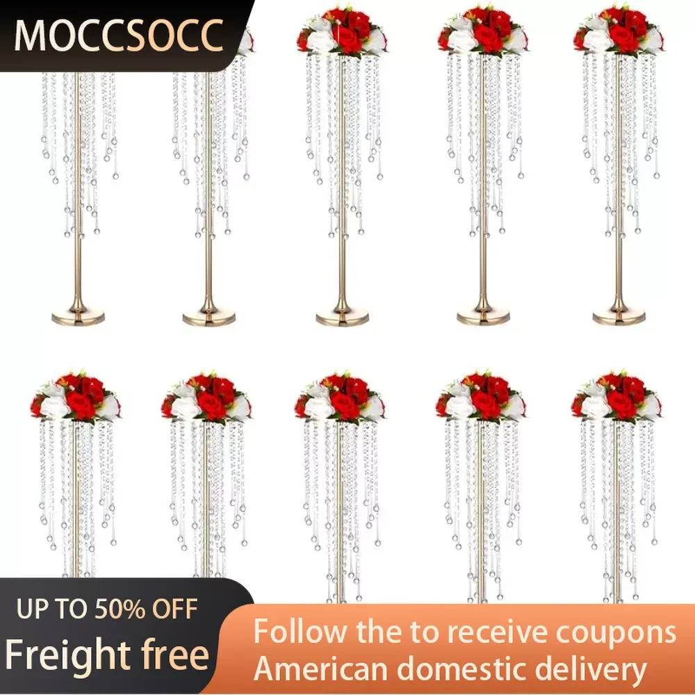 

10pcs Wedding Centerpieces for Tables Gold Flower Stand for Wedding Party Decoration Home Decor Road Lead Freight Free Vase