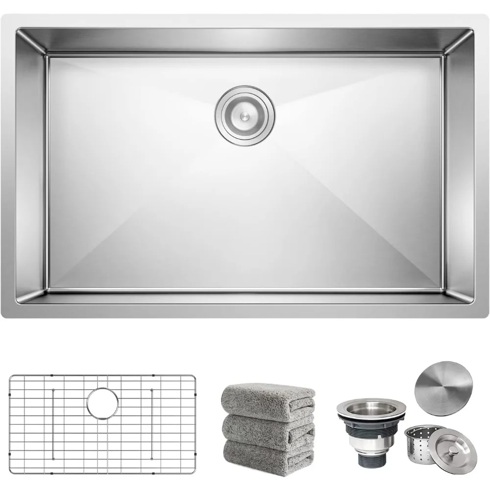 

kitchen Sinks 30x18 inch Undermount kitchen sink stainless steel sink 16 Gauge Single Bowl kitchen sinks Set