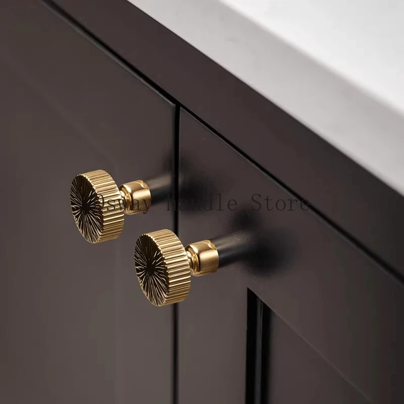 Line Design Wardrobe Handle French Style Cabinet Drawer Knob Luxury Shoe Cabinet Anti Fingerprint Knob with Screws