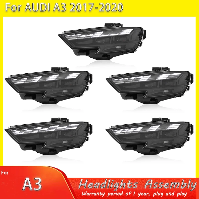

Автомобильные фары для стайлинга Audi A3, светодиодные фары 2017 2018-2020 A3, цифровые фары DRL, регулируемые автомобильные аксессуары
