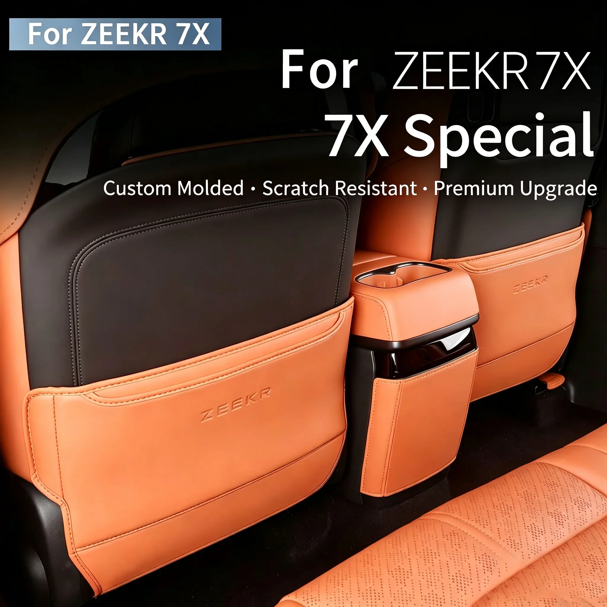 For NEW Zeekr 7X 2025-2026 Rear Seat Anti-Scratch Protection Mat with Backrest Anti-Dirt Guard Accessories Leather