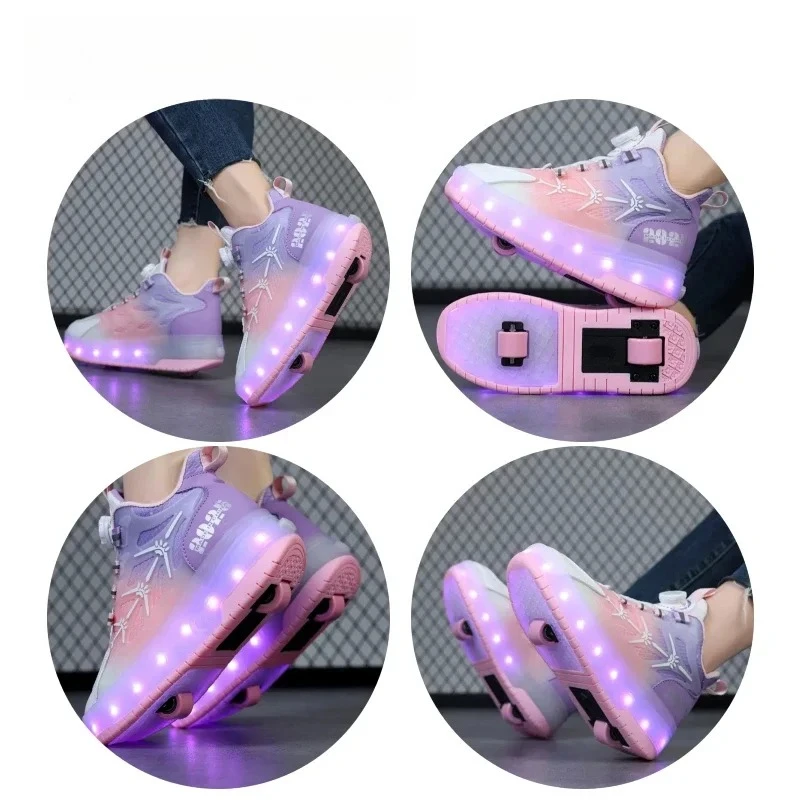 New Kids Roller Skates Rolling Wheeled Shoes Removable Sneakers for Boys Girls Shoe with Wheel Speed Inline Powerslide Skate