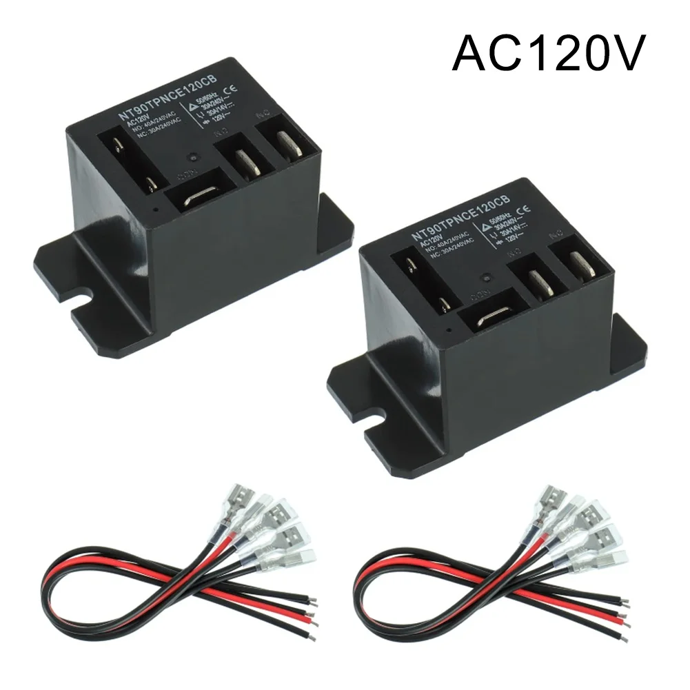 Two Pack of Compact Mini Relays (40A) Designed to Handle Both AC and DC Loads Supplied with Ten Quick Connectors