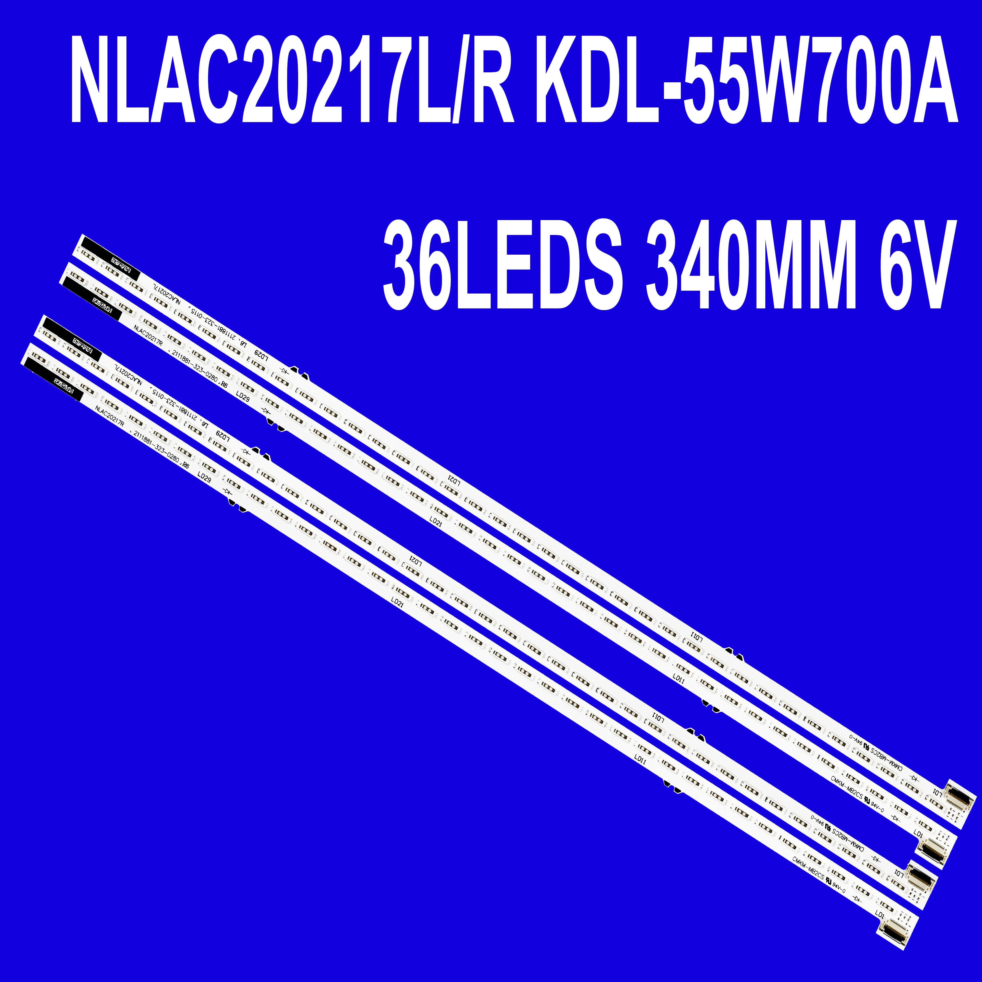 

НОВЫЕ 4 шт. светодиодные ленты для подсветки, 36 ламп, KDL-55W900A KDL-55W905A NLAC20217L+NLAC20217R P61.P8302G001 для KDL-55W700A