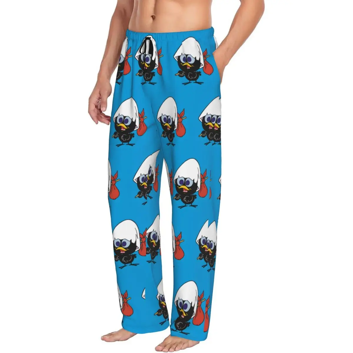Custom Calimero Pajama Pants Men Cute Cartoon Sleepwear Lounge Sleep Bottoms Stretch with Pockets view 2