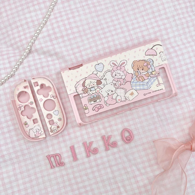 Original Mikko Switch 2nd Generation Protective Shell Ns2 Protective Shell Cute Little Dog Pink Girl Heart Game Peripheral