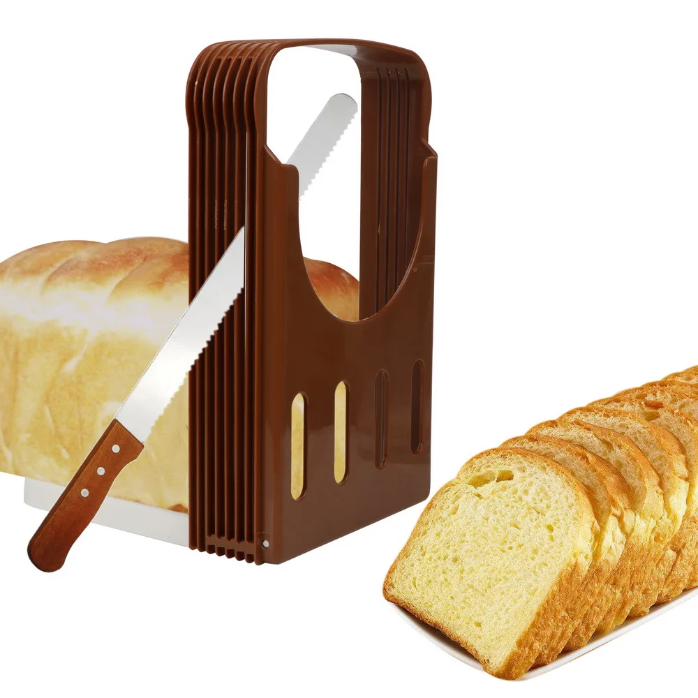 Bakeware Plastic Slicing Tool Loaf Cutter Rack Foldable Kitchen Accessories Baking Tool Cutting Guide Toast Bread Slicer Stand