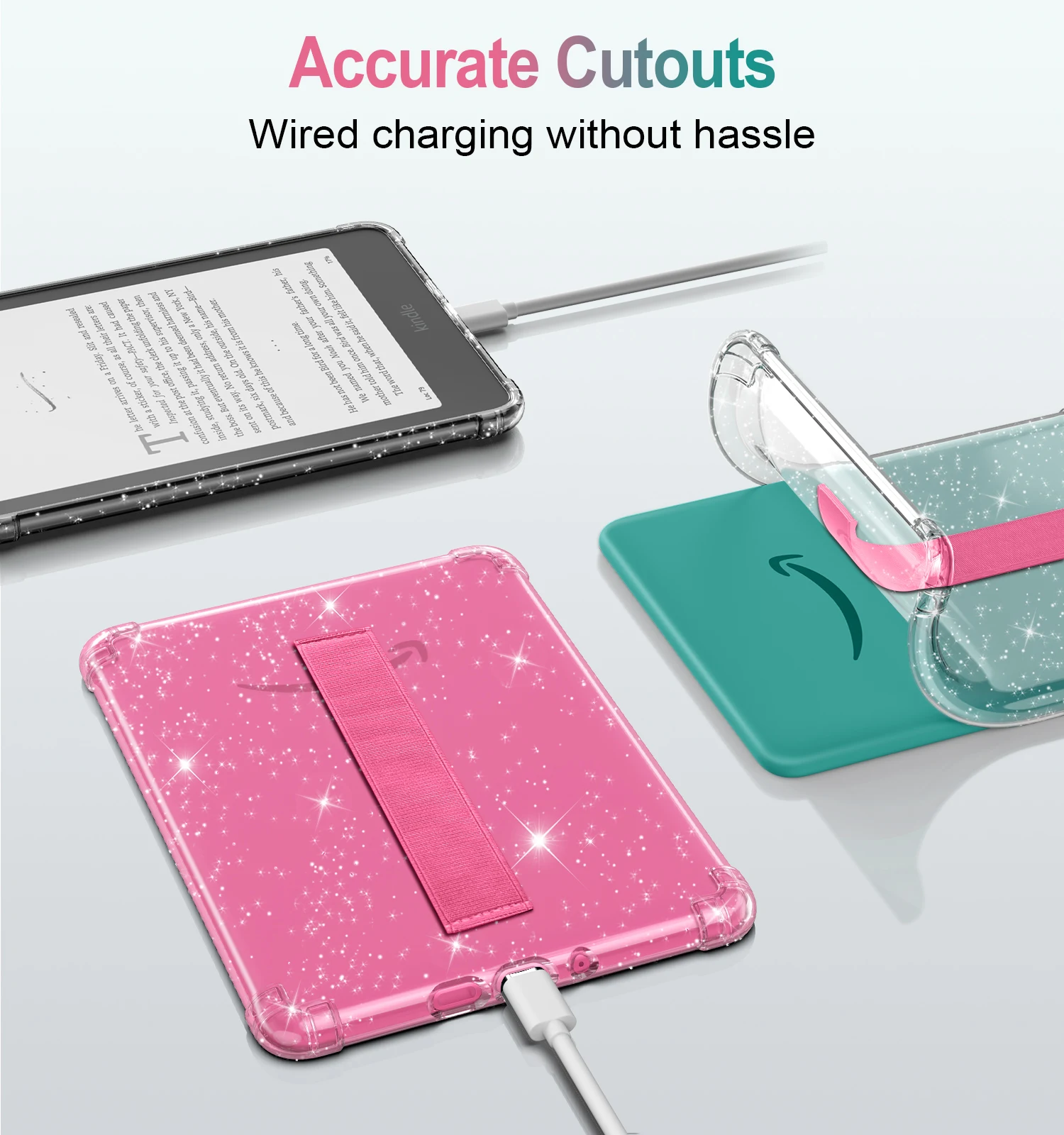 حافظة حزام اليد لجهاز Kindle Paperwhite 12th Gen 2024 فائقة النحافة وشفافة وناعمة ومرنة من مادة البولي يوريثان الحراري غطاء خلفي #6