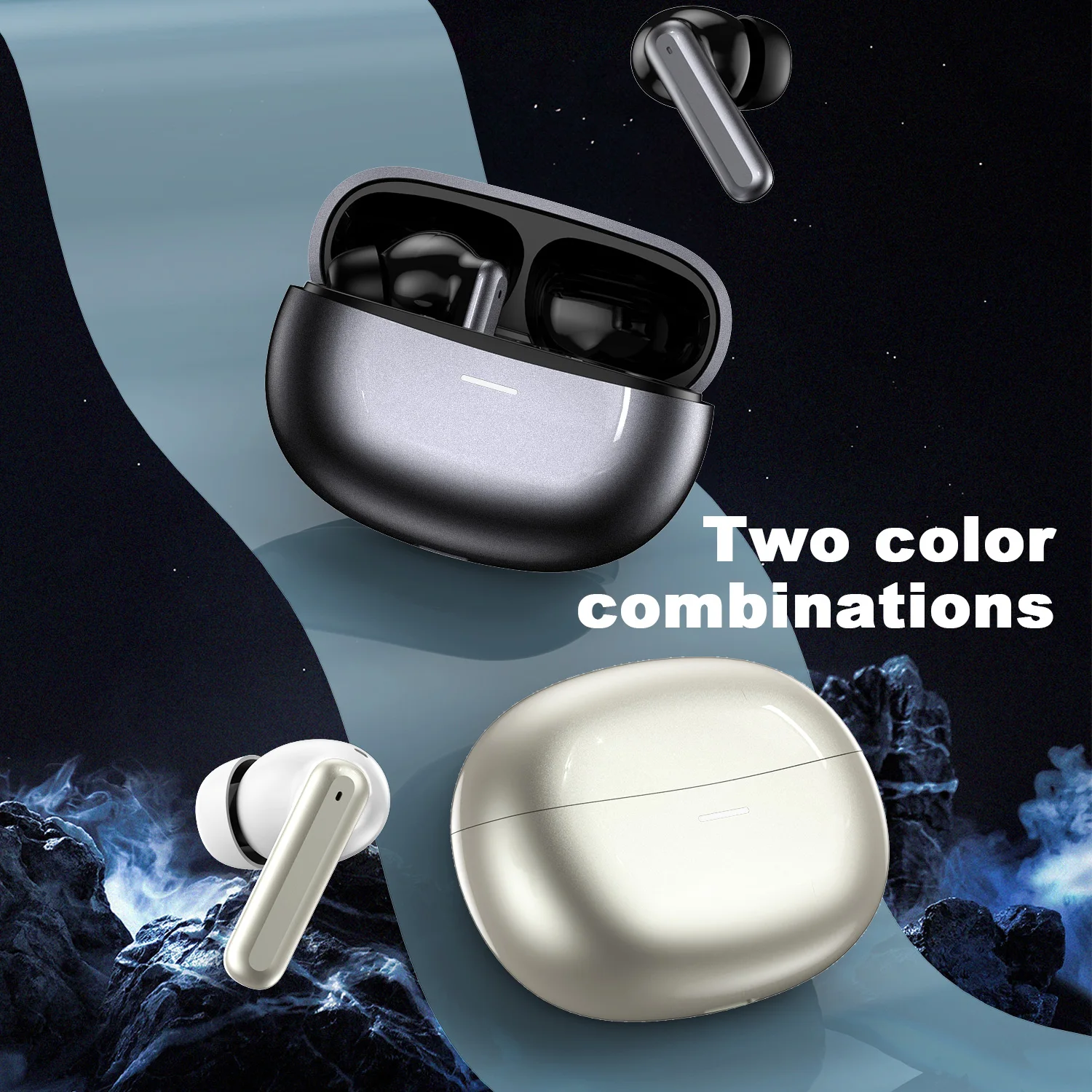 2025 Upgrade ANC Wireless Earbuds Bluetooth 5.3, 30H Playtime ,  Wireless Charging Case, HiFi Deep Bass Sound for Workout/Travel