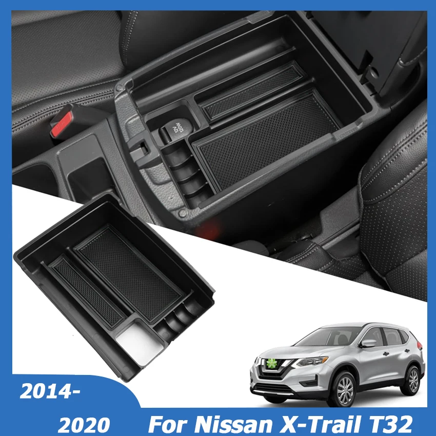 For Nissan Rogue X-Trail T32 2014-2020 Central Console Armrest Box Storage Organizer Case Tray Container Pallet Car Accessories