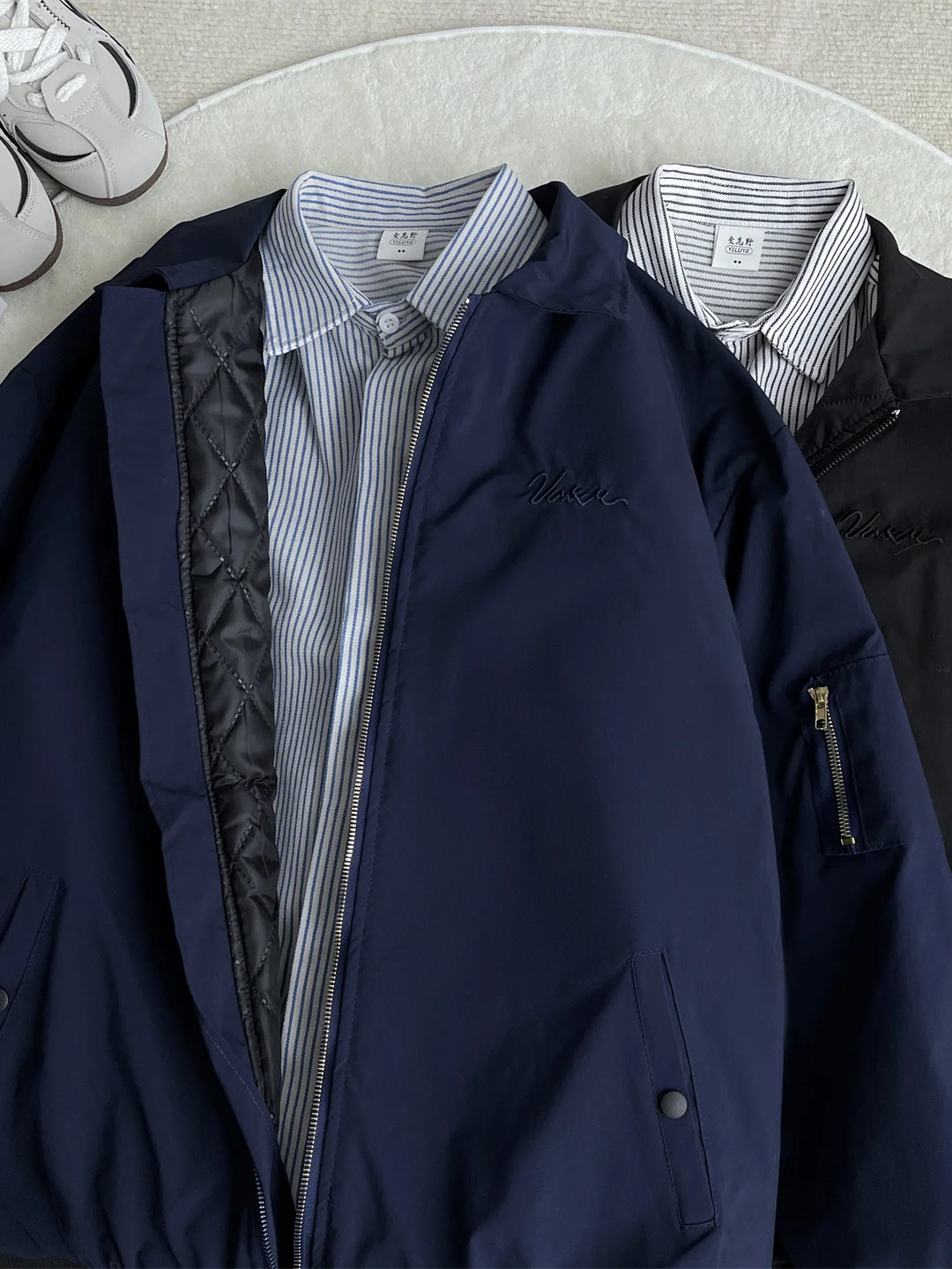 

Мужская зимняя теплая хлопковая куртка-бомбер с вышивкой в американском стиле, повседневная молодежная верхняя одежда