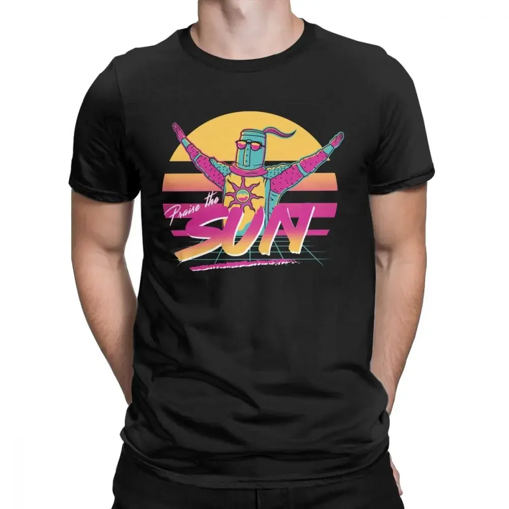 Praise The Sun Dark Soul Funny Cotton T-shirt Short Sleeve Blood Source Games Casual Everyday Street Wear Clothing