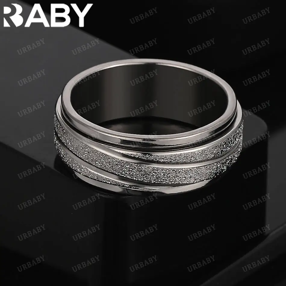 

URBABY 925 Sterling Silver Frosted Round Ring Wedding Ring For Women Grace Jewelry Trend Fashionable Birthday Party Gifts